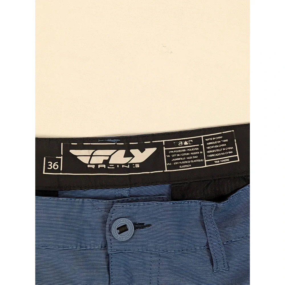 Fly Racing Mens Blue Hybrid Walk Shorts Size 36 Casual Active Stretch Micro-Cord